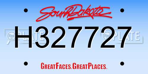 H327727 South Dakota License Plate