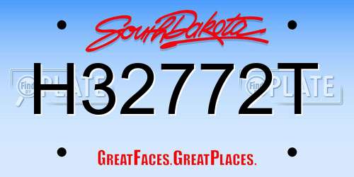 H32772T South Dakota License Plate