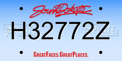 H32772Z South Dakota License Plate