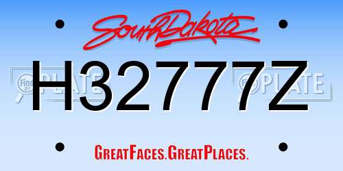 H32777Z South Dakota License Plate