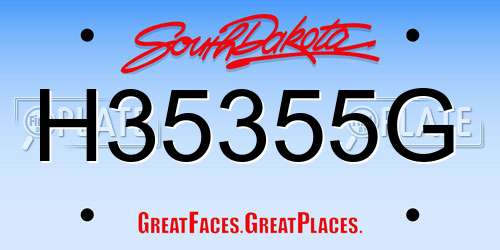 H35355G South Dakota License Plate