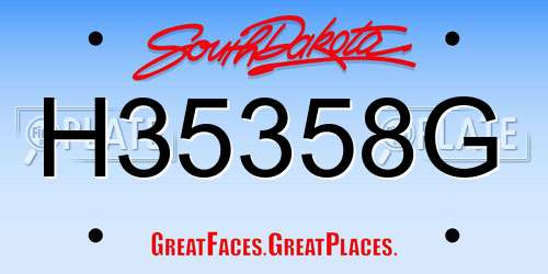 H35358G South Dakota License Plate