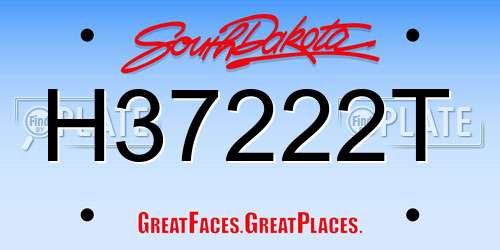 H37222T South Dakota License Plate