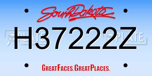 H37222Z South Dakota License Plate
