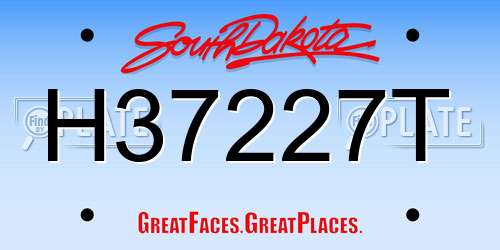 H37227T South Dakota License Plate