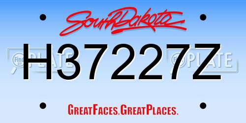 H37227Z South Dakota License Plate