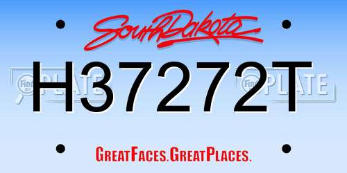 H37272T South Dakota License Plate