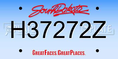 H37272Z South Dakota License Plate