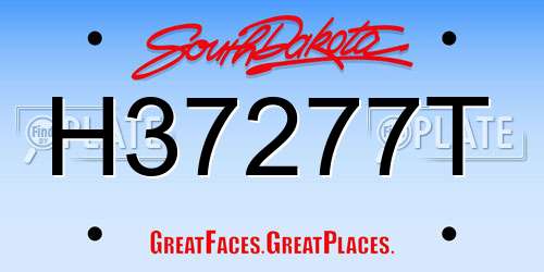 H37277T South Dakota License Plate