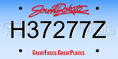 H37277Z South Dakota License Plate