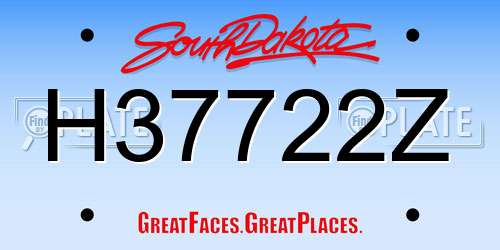 H37722Z South Dakota License Plate
