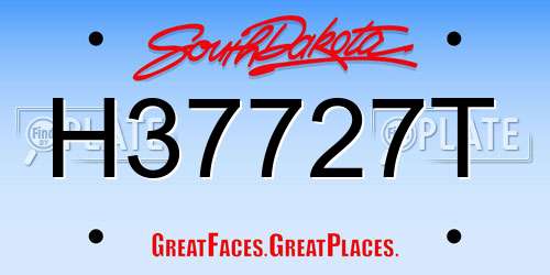 H37727T South Dakota License Plate