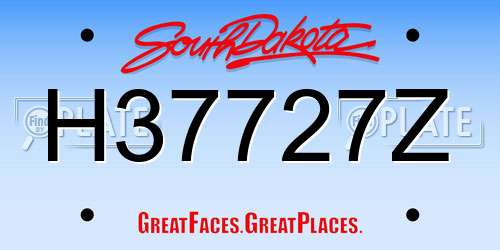 H37727Z South Dakota License Plate