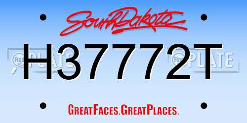 H37772T South Dakota License Plate