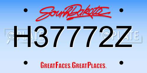 H37772Z South Dakota License Plate