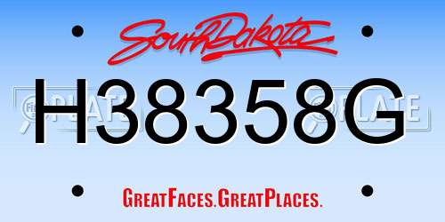 H38358G South Dakota License Plate