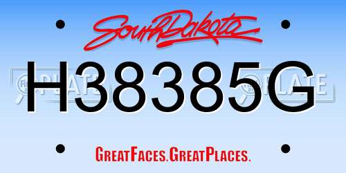 H38385G South Dakota License Plate
