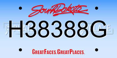H38388G South Dakota License Plate