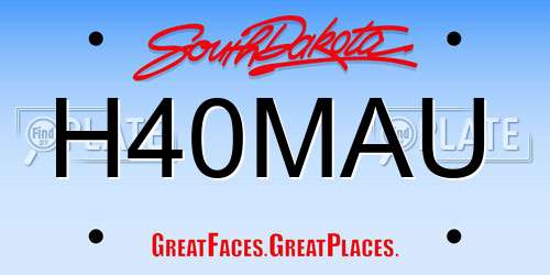 H40MAU South Dakota License Plate
