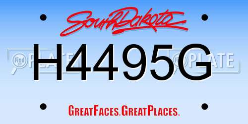 H4495G South Dakota License Plate
