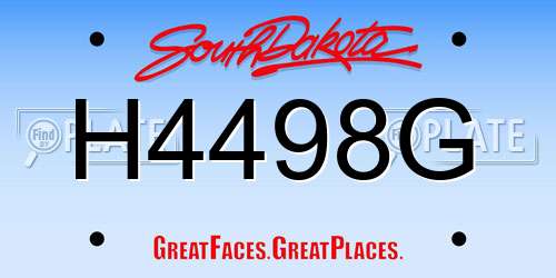 H4498G South Dakota License Plate
