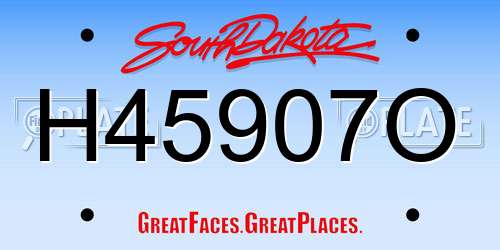 H45907O South Dakota License Plate