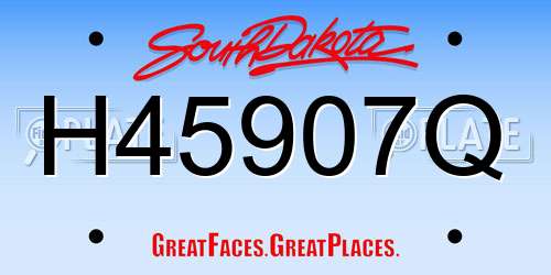 H45907Q South Dakota License Plate