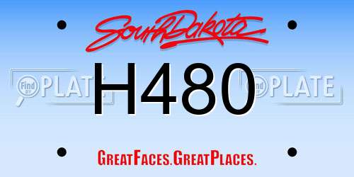 H480 South Dakota License Plate