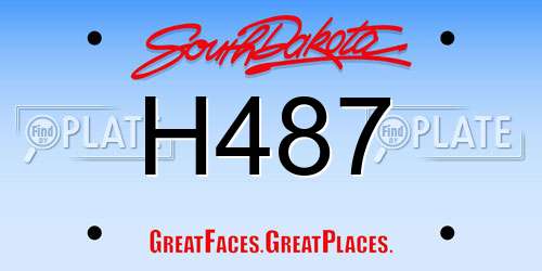 H487 South Dakota License Plate