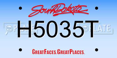 H5035T South Dakota License Plate