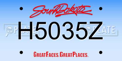 H5035Z South Dakota License Plate