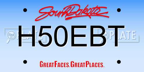 H50EBT South Dakota License Plate