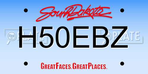H50EBZ South Dakota License Plate