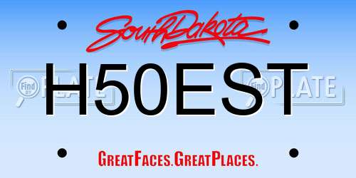 H50EST South Dakota License Plate