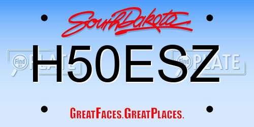 H50ESZ South Dakota License Plate