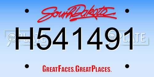 H541491 South Dakota License Plate