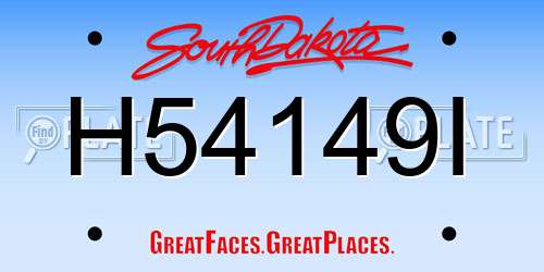 H54149I South Dakota License Plate