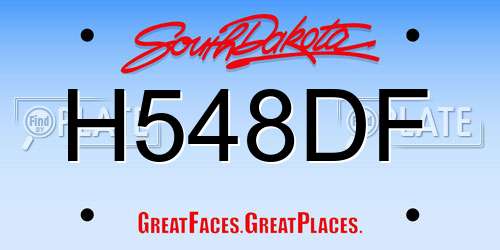 H548DF South Dakota License Plate