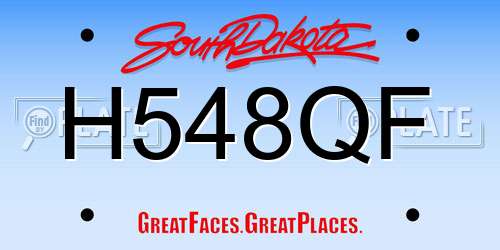 H548QF South Dakota License Plate