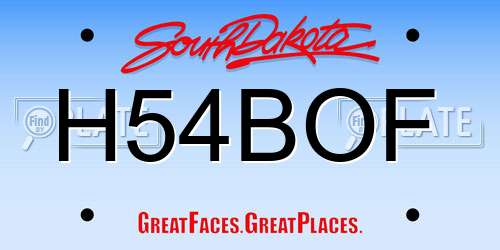 H54BOF South Dakota License Plate