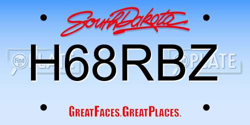 H68RBZ South Dakota License Plate
