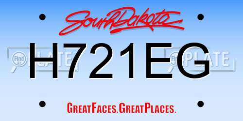 H721EG South Dakota License Plate
