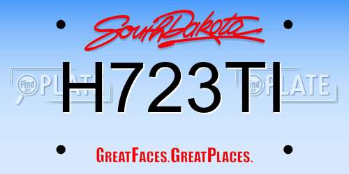 H723TI South Dakota License Plate