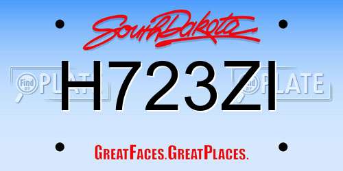 H723ZI South Dakota License Plate