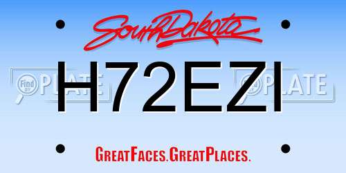 H72EZI South Dakota License Plate