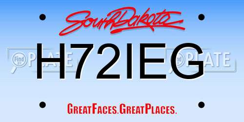 H72IEG South Dakota License Plate