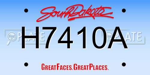 H7410A South Dakota License Plate