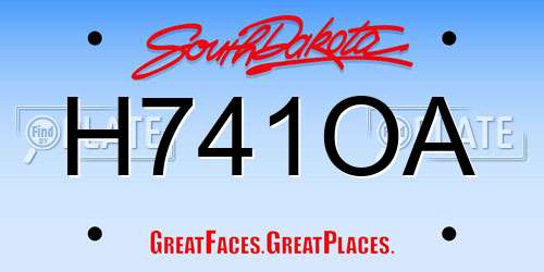 H741OA South Dakota License Plate