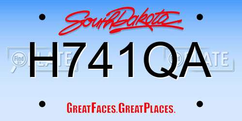 H741QA South Dakota License Plate