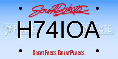 H74IOA South Dakota License Plate
